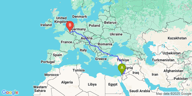 Map: Charleroi Airport Brussels South (CRL) to Herbet