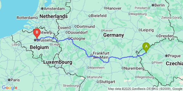 Map: Brussels Zaventem Airport (BRU) to Madonna