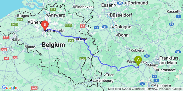 Map: Brussels Midi Train Station to Saint-Roch