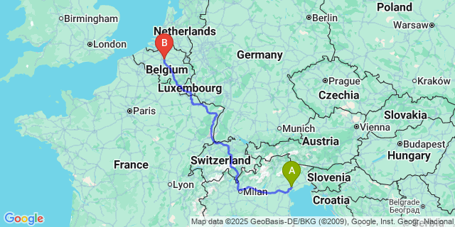 Map: Brussels Zaventem Airport (BRU) to Sovet