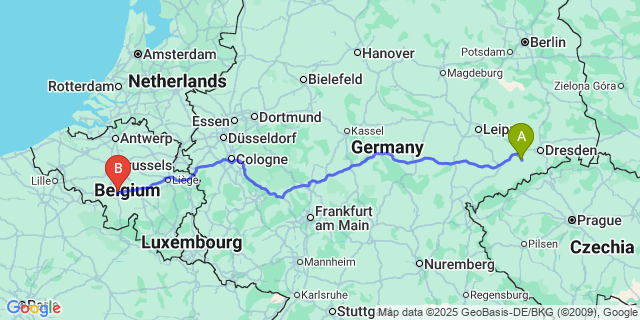 Map: Charleroi Airport Brussels South (CRL) to Ohain