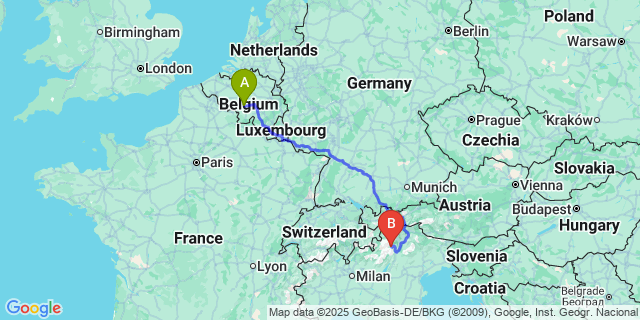 Map: Charleroi Airport Brussels South (CRL) to Male